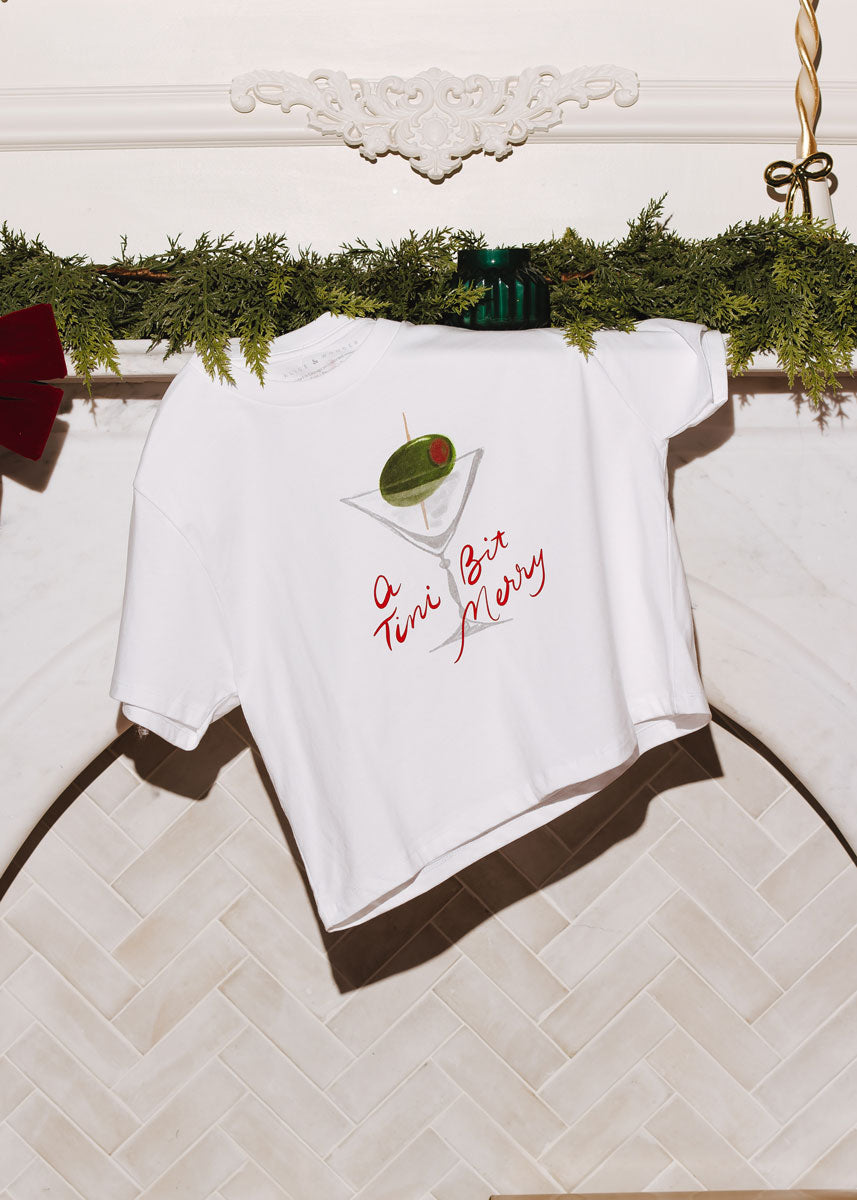 A 'Tini Bit Merry Crop Tee