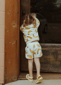 Printed Bananas Sweatshort Set