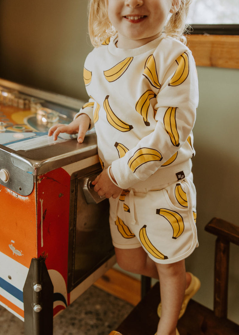 Printed Bananas Sweatshort Set