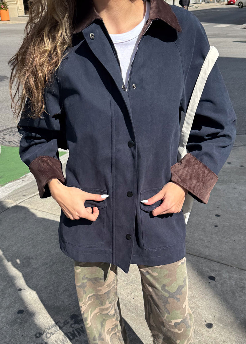 Bess Corduroy Barn Jacket - Navy