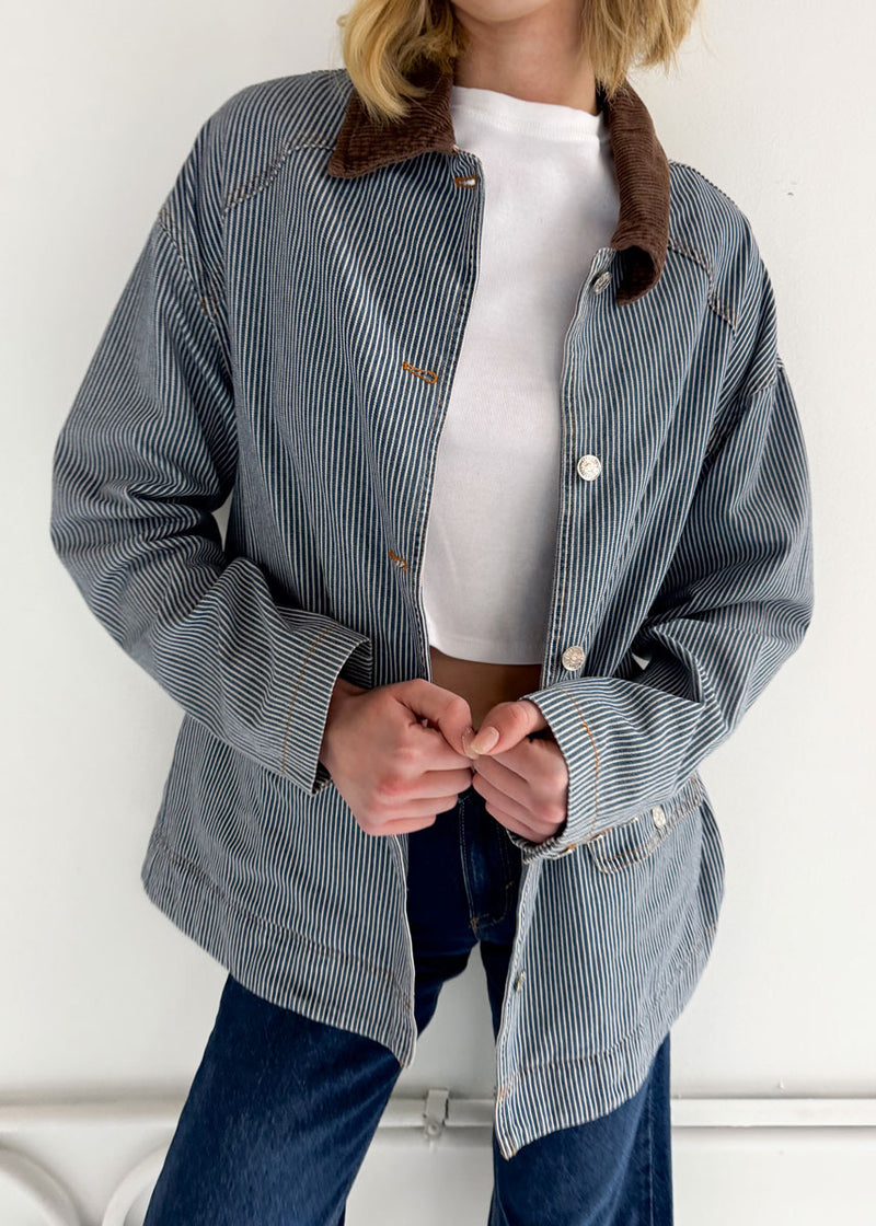 Martha Denim Barn Coat - Stripe