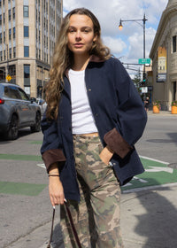 Bess Corduroy Barn Jacket - Navy