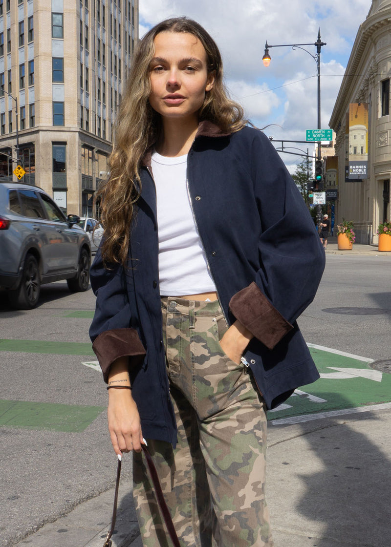 Bess Corduroy Barn Jacket - Navy