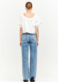 Bijou Puff Sleeve Top - Off White