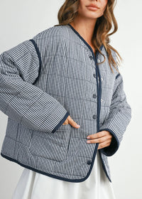 Astrid Quilted Puff Jacket - Navy Multi