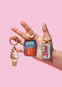 Soft Serve Ice Cream Cone Enamel Keychain