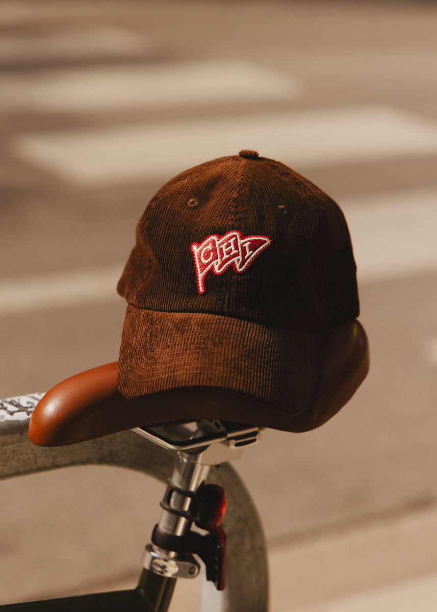 Chi Pennant Dad Hat - Brown Corduroy