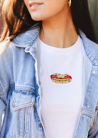 Hot Dog Beaded Baby Tee
