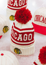 Adult Chicago Blackhawks Varsity Beanie - Red