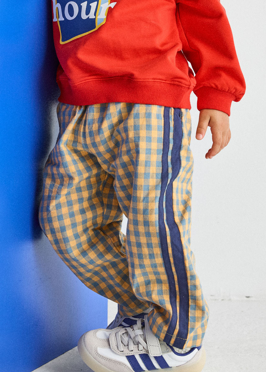 Gingham Stripe Pant - Blue & Orange