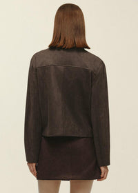 Beau Vegan Suede Jacket - Deep Mahogany