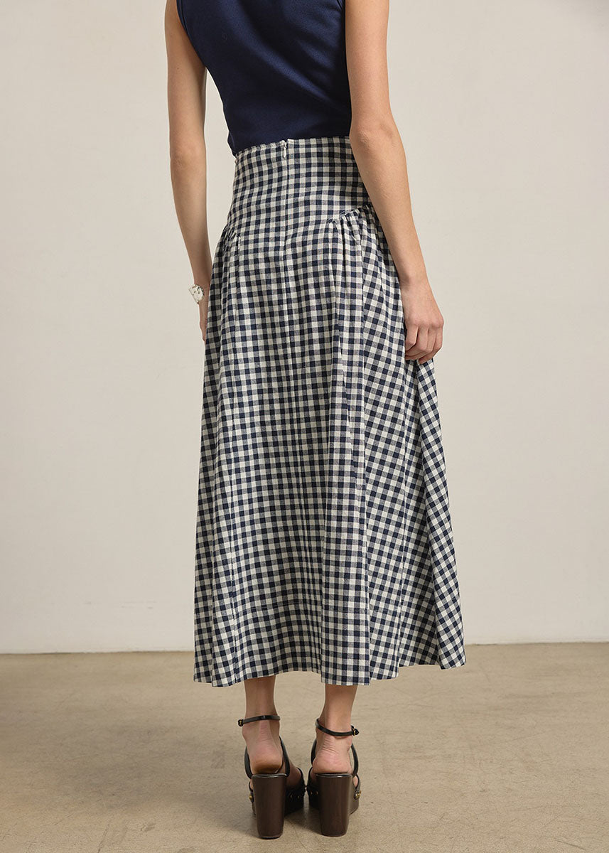 Mia Gingham Check Midi Skirt