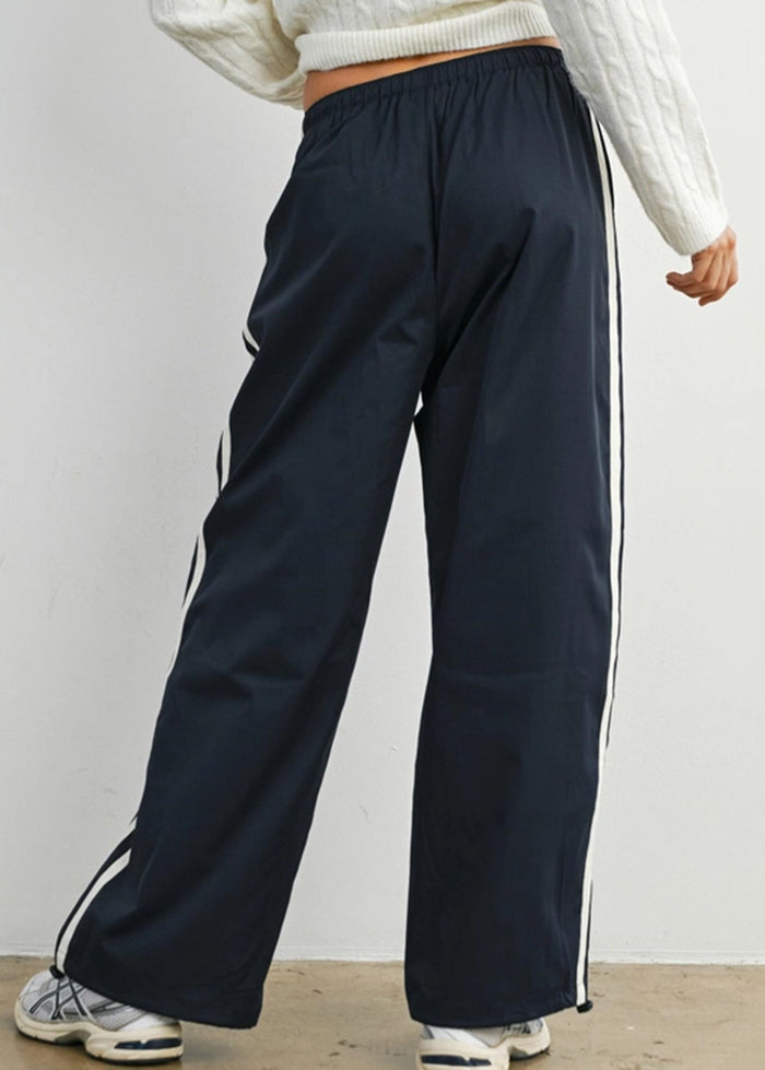 Acadia Striped Drawstring Pants - Navy & White