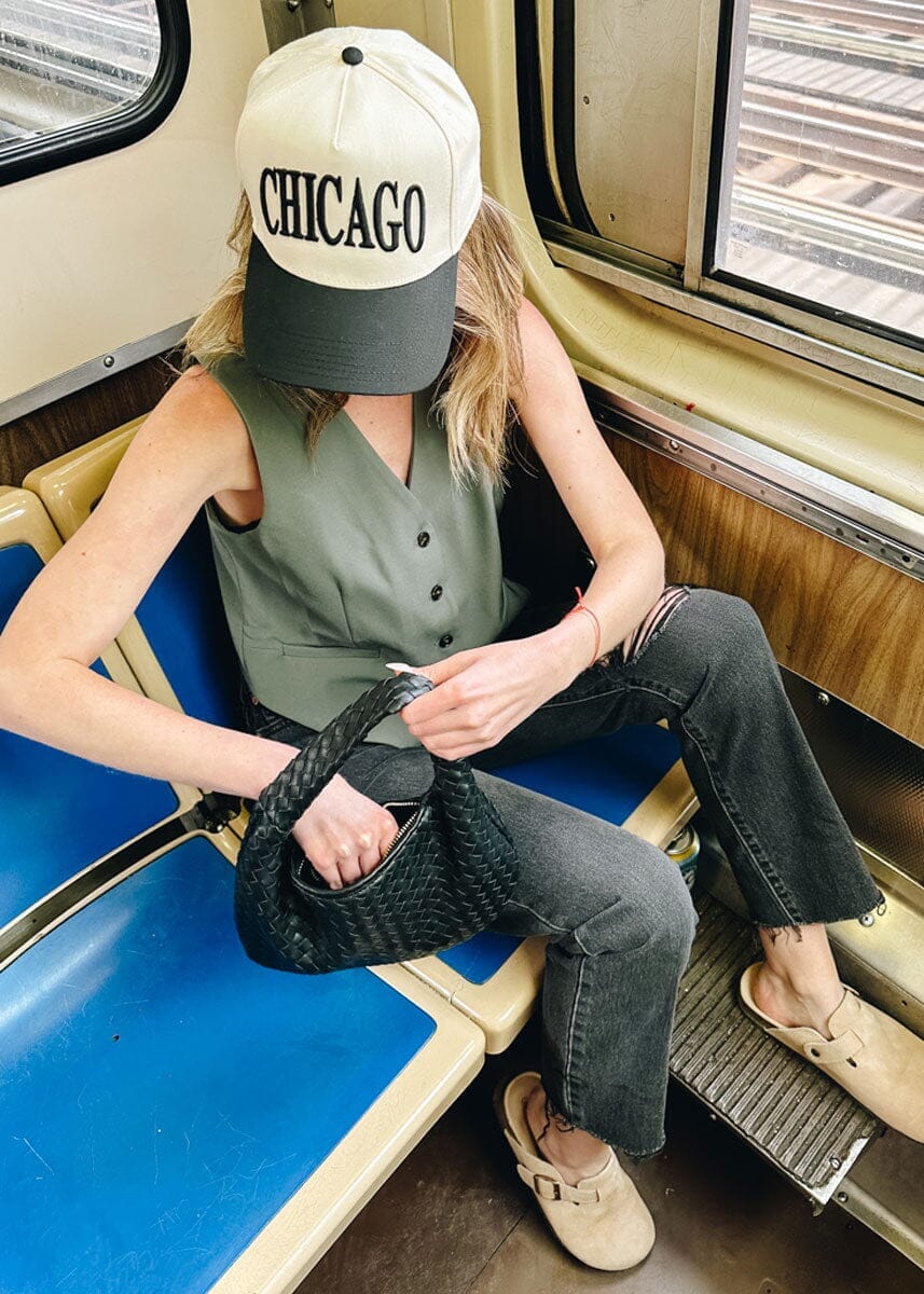 Chainstitch Chicago Puff Baseball Cap - Black