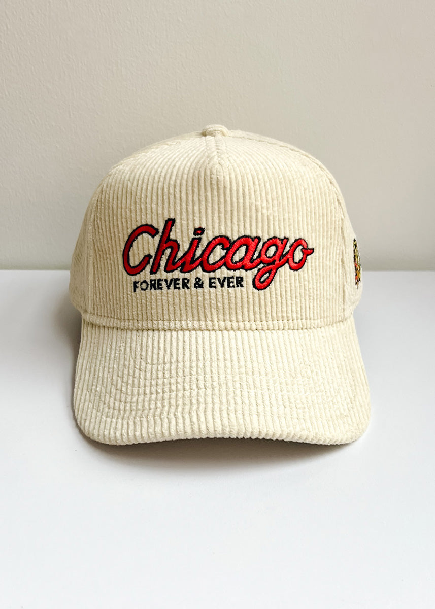 Chicago Forever Wide Whale Cord Hat - Blackhawks
