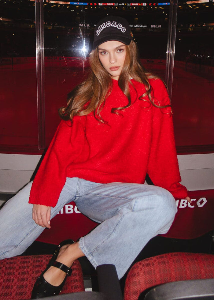 Chicago Blackhawks Block Letter Baseball Cap - Black