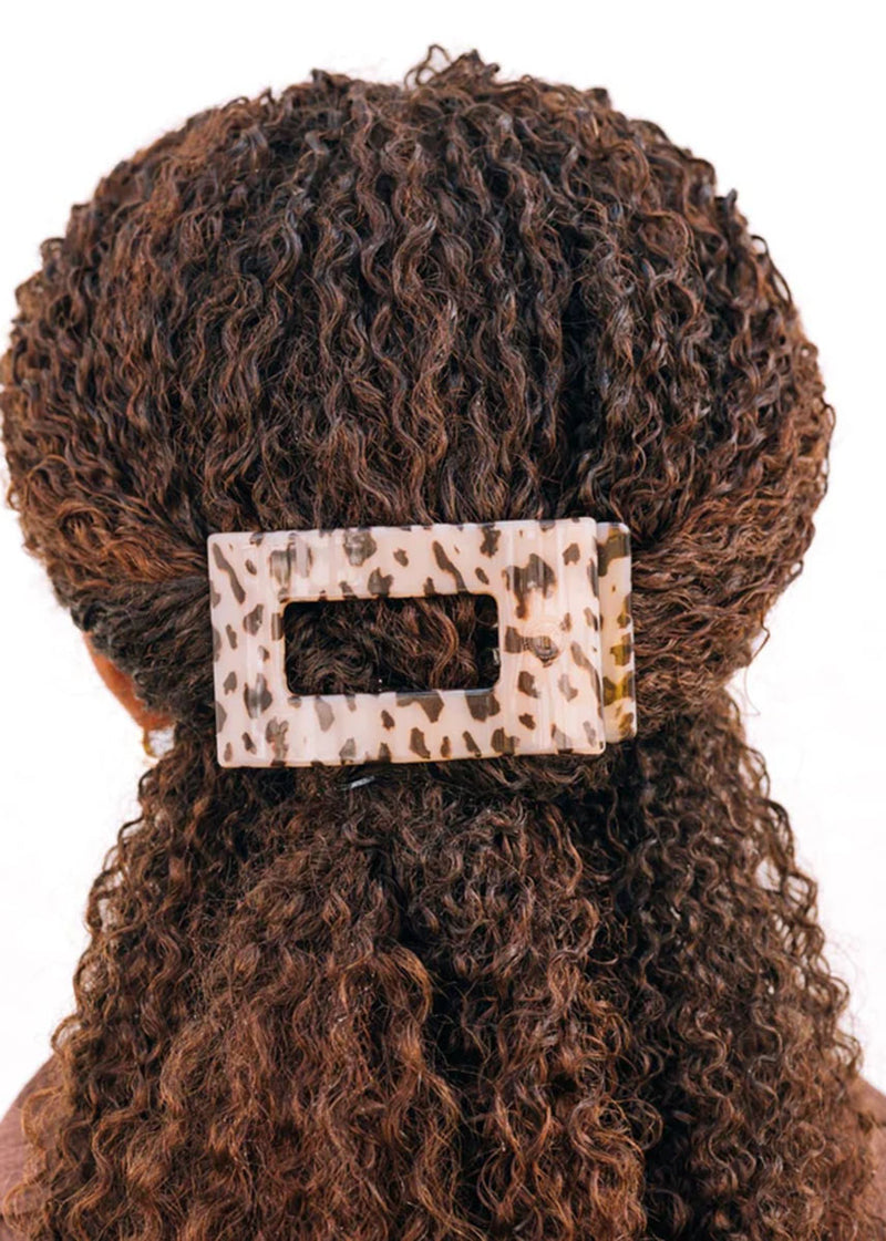 Medium Flat Rectangle Clip - Blonde Tortoise