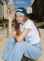 Chicago Script Baseball Cap - Navy & Light Blue