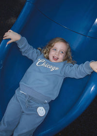 Chicago Script Sweatsuit Set - Blue