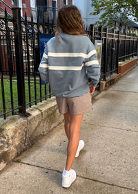 Chicago Oversized Rugby Sweatshirt - Light Blue