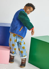 Color Block Fleece Pullover - Blue