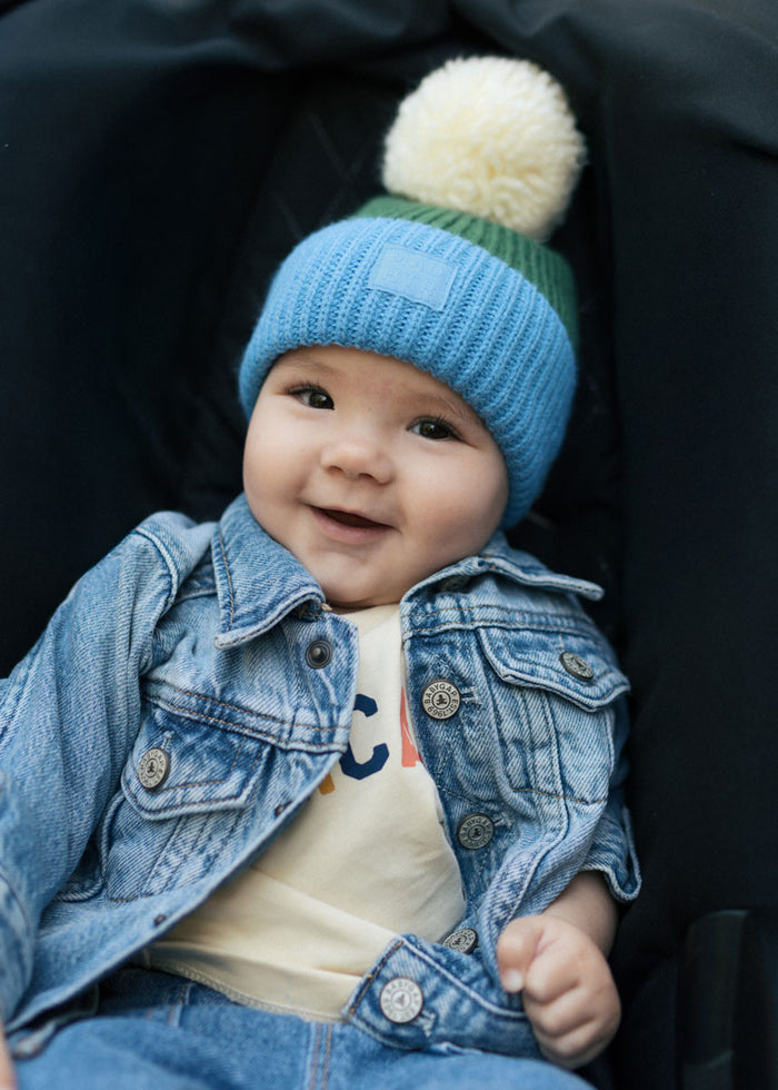 MAD HTR Two-Tone Beanie - Infant - Green & Blue