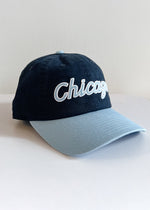 Chicago Script Baseball Cap - Navy & Light Blue