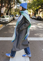 Mad Hatter Oversized Blanket Scarf - Blue-Multi