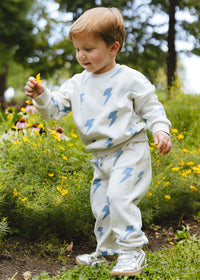 Lightning Bolt Sweatsuit Set - Blue