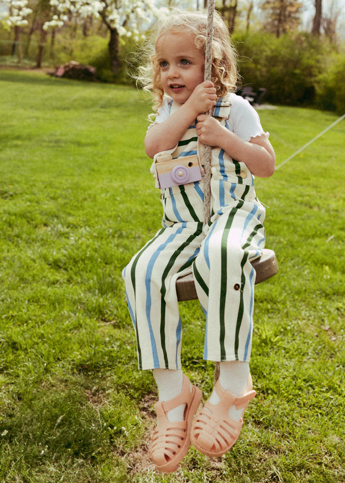 Striped Overalls - Blue & Green