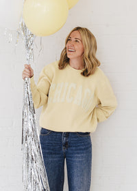 Chicago Collegiate Puff Sweatshirt - Butter