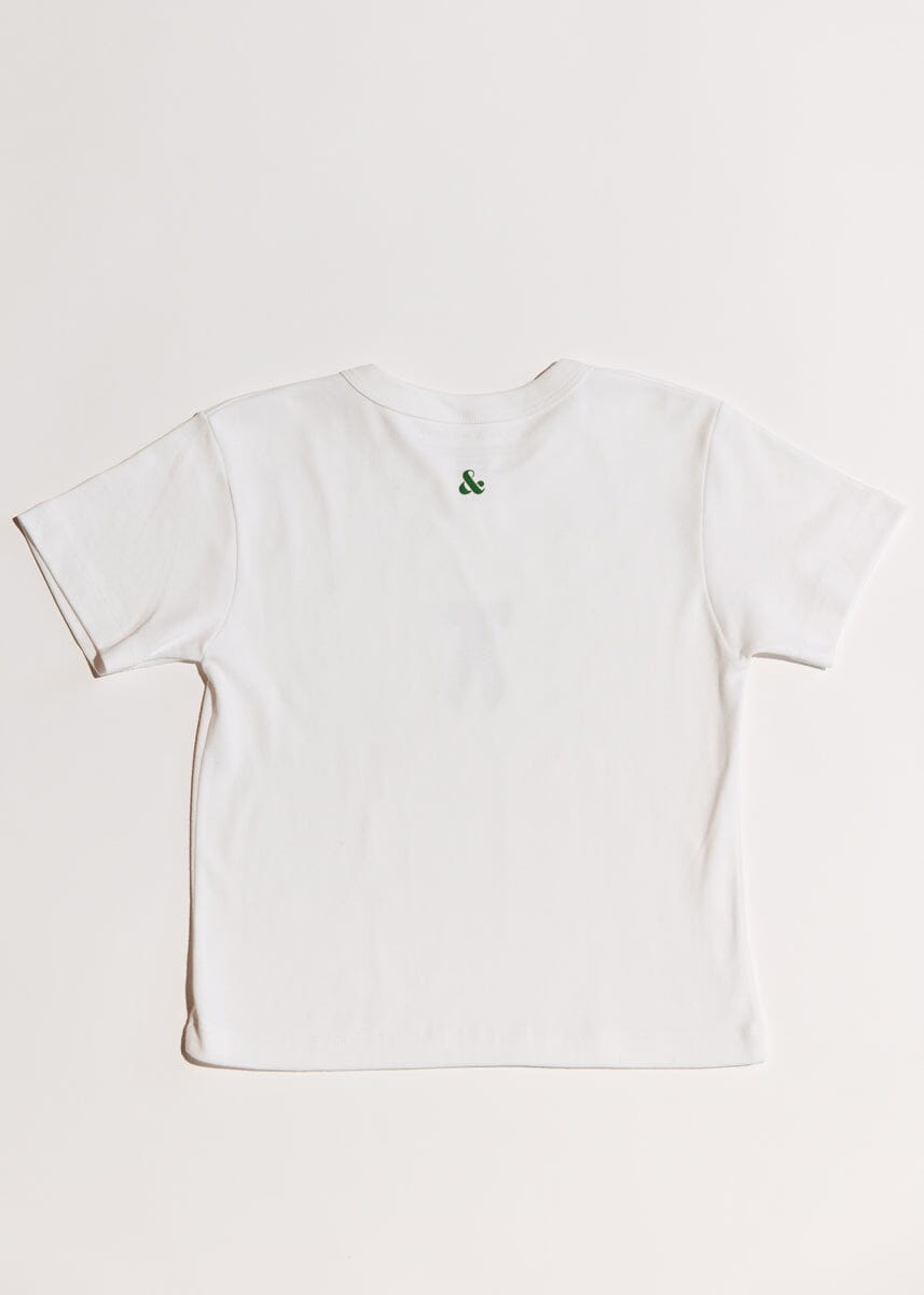 Bow Baby Tee - White & Green