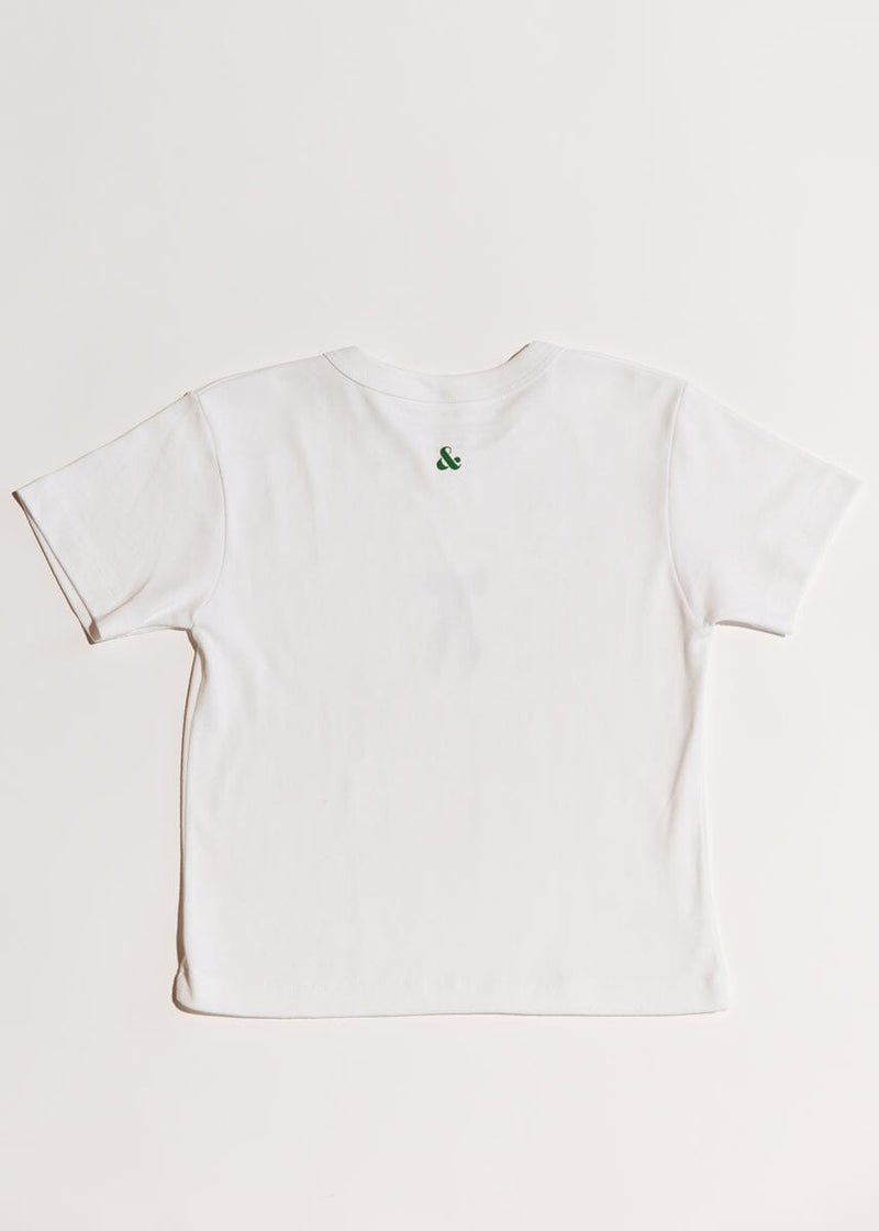 Bow Baby Tee - White & Green
