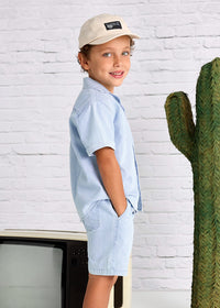 Benny Denim Bermuda Shorts - Stripes