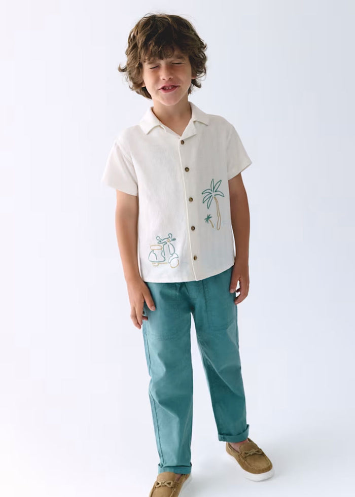 Shane Linen Jogger Pant - Seaweed