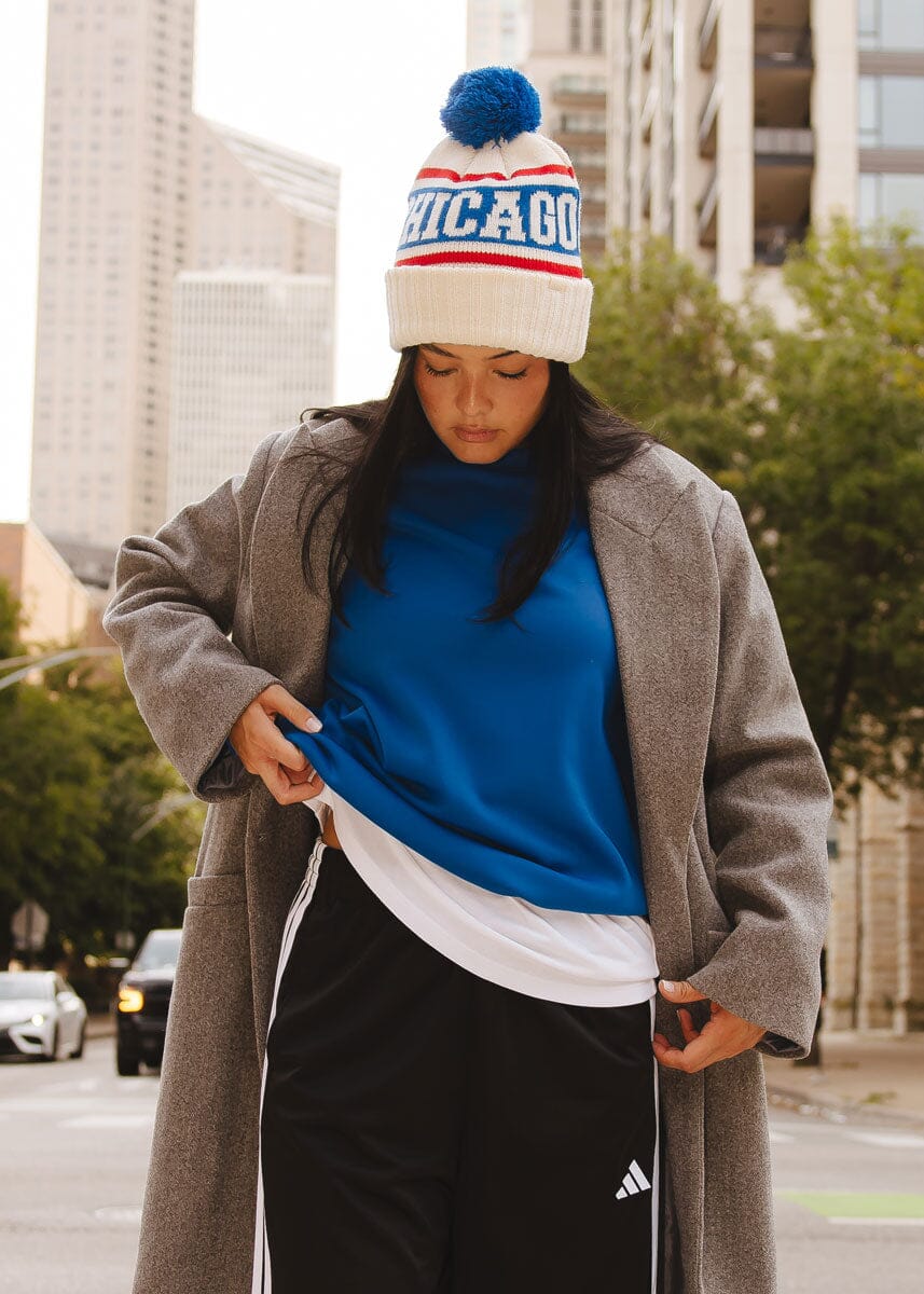 MAD HTR Chicago Varsity Beanie - Adult - Royal & Red