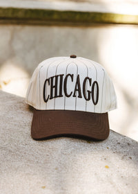 Chicago Puff Pinstripe Baseball Cap - Chocolate