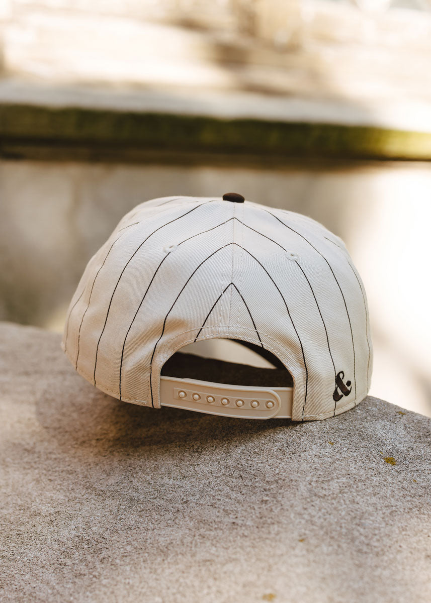 Chicago Puff Pinstripe Baseball Cap - Chocolate