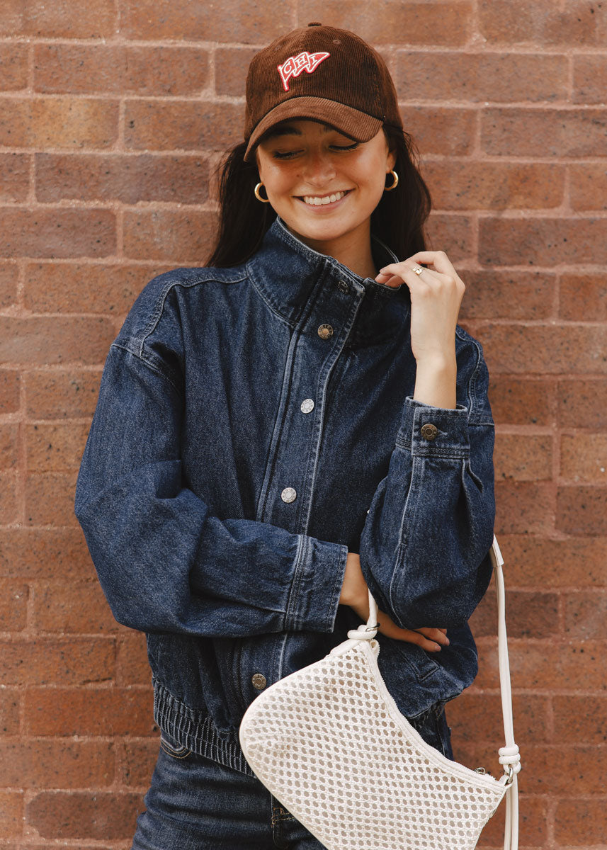 Chi Pennant Dad Hat - Brown Corduroy