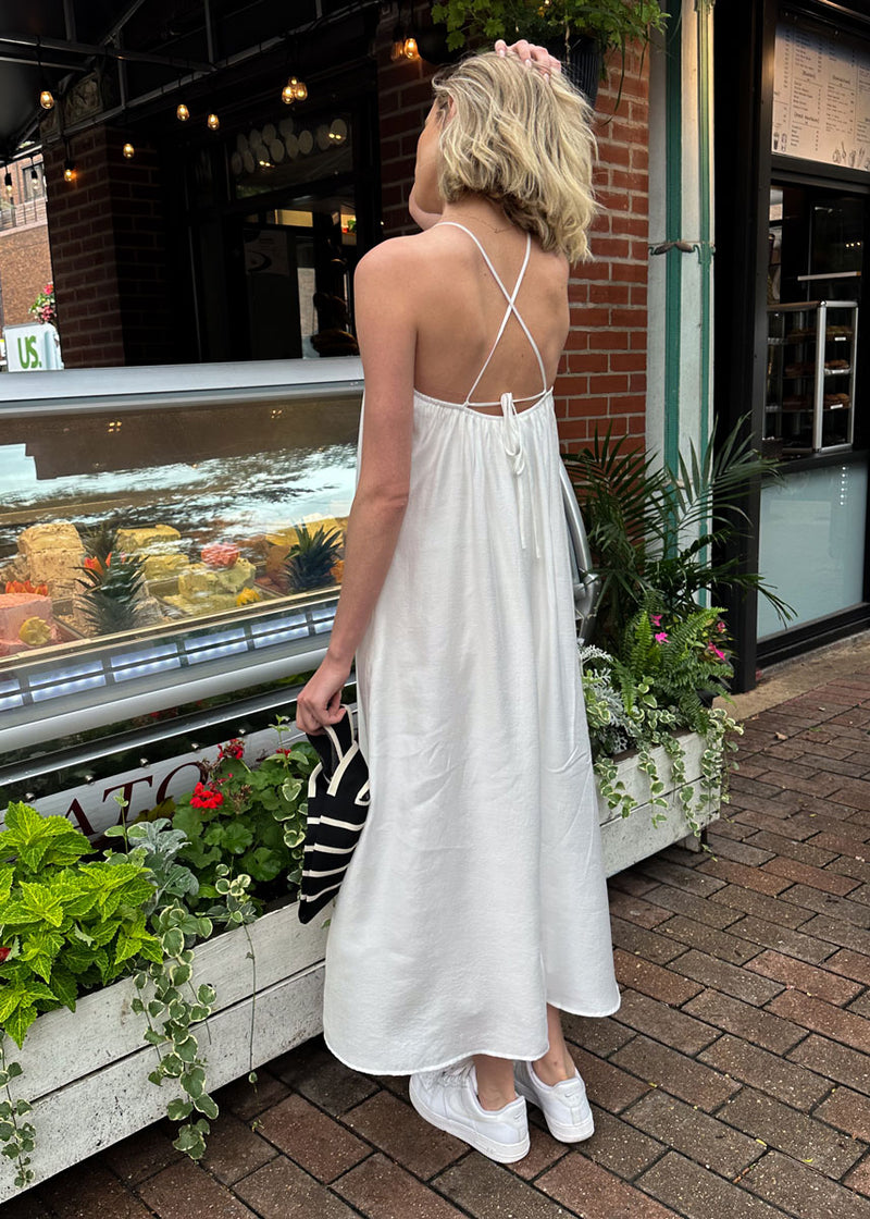 Lana Bubble Midi Dress - White