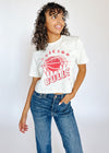 Chicago Bulls Mock Neck Crop Tee - White