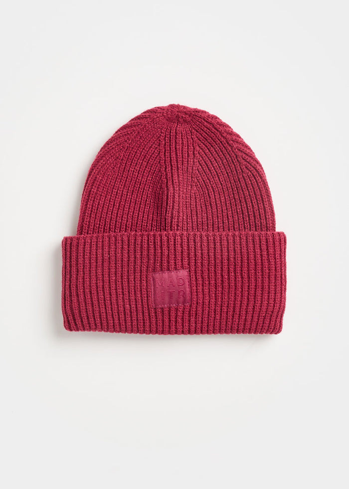 MAD HTR Ribbed Knit Beanie - Adult - Burgundy