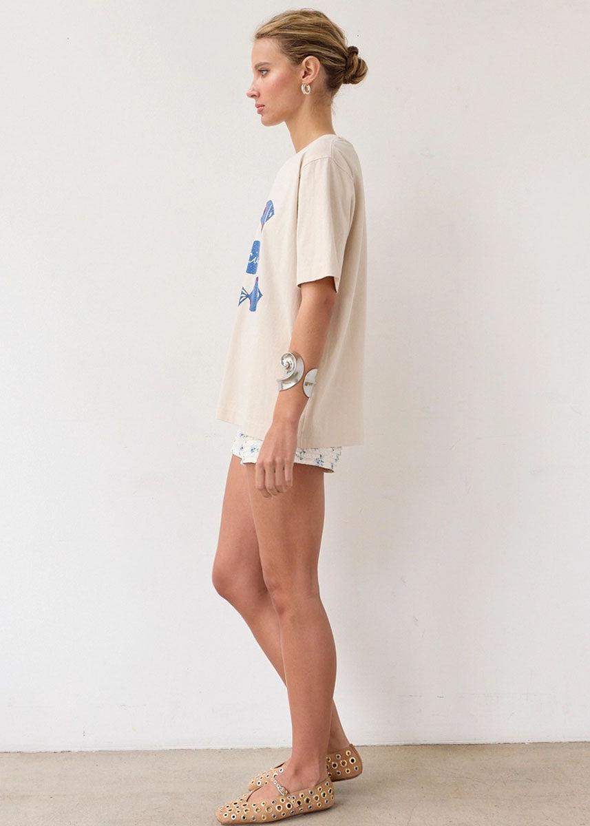 Fish Graphic Tee - Dove