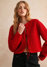 Mira Tie-Front Top - Red