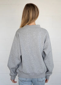 Marjorie Fleece Wide Neck Sweatshirt - Heather Grey