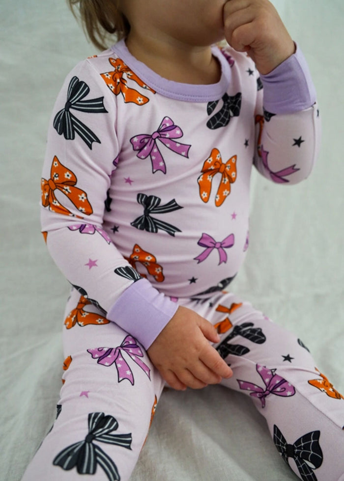 Halloween Bow Bamboo Two-Piece Pajamas