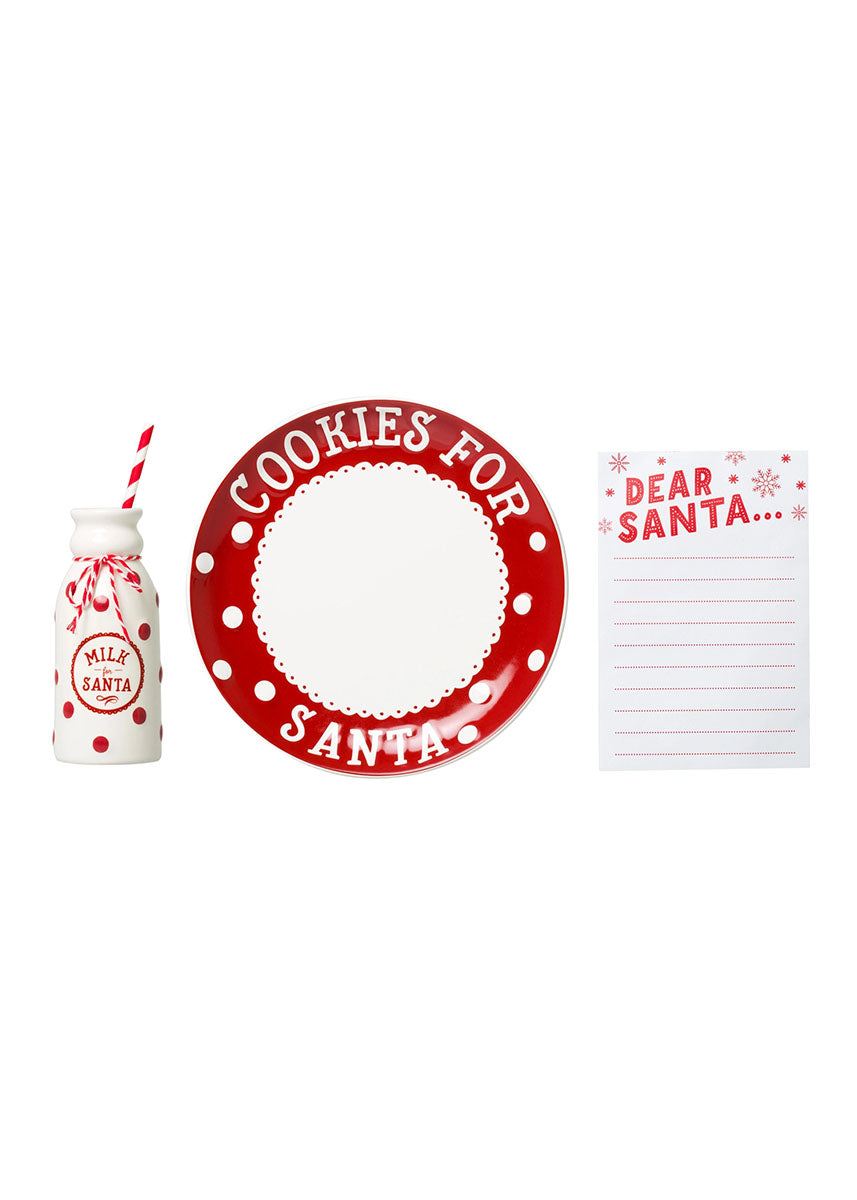 Dear Santa Milk Jug, Plate & Notepad Set