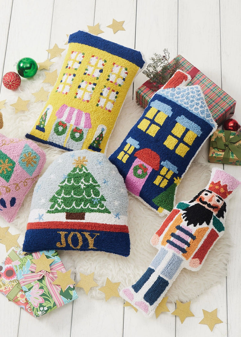 Blue House Shaped Hook Pillow