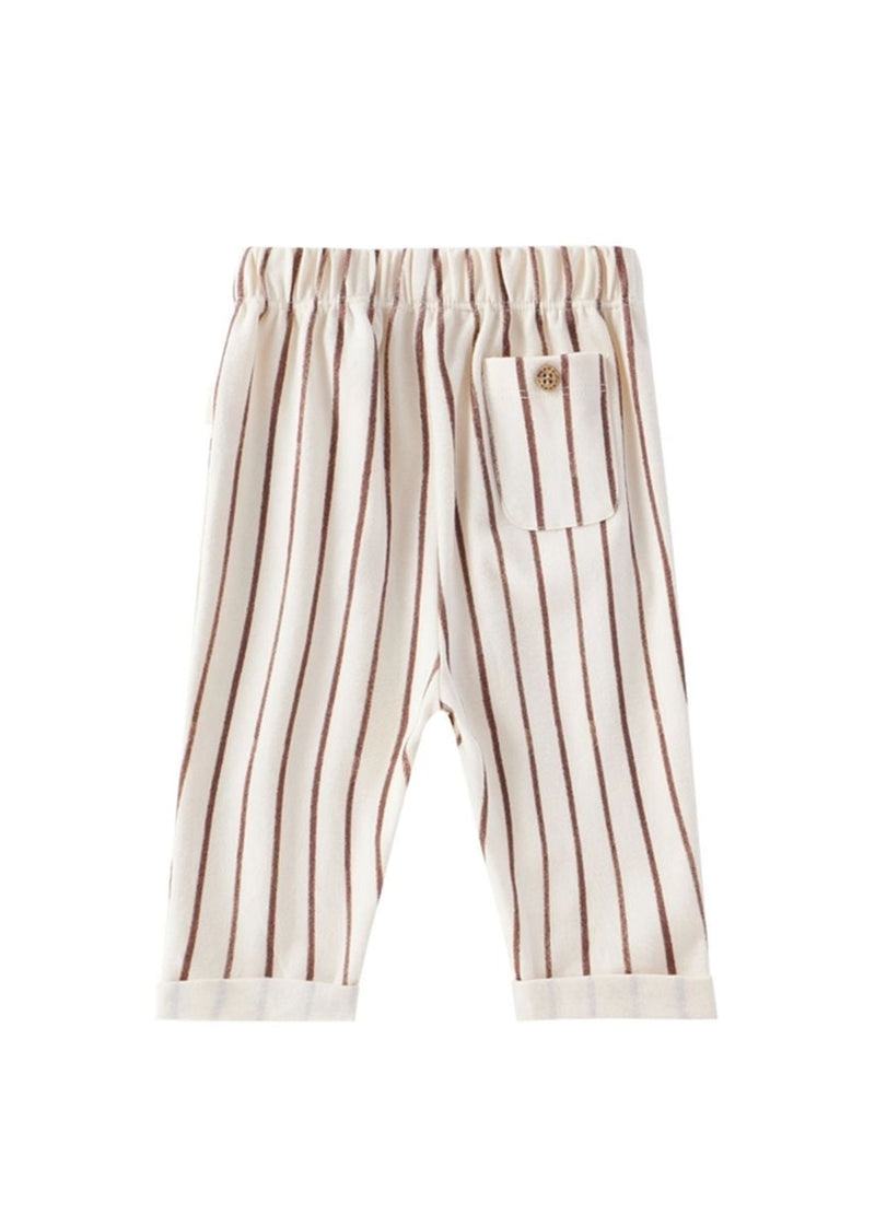 Toddler Relaxed Tapered Pant - Brown Stripes