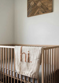 Hi. Hand Knit Blanket - Pecan